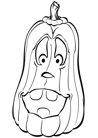 Goofy Pumpkin Coloring Page